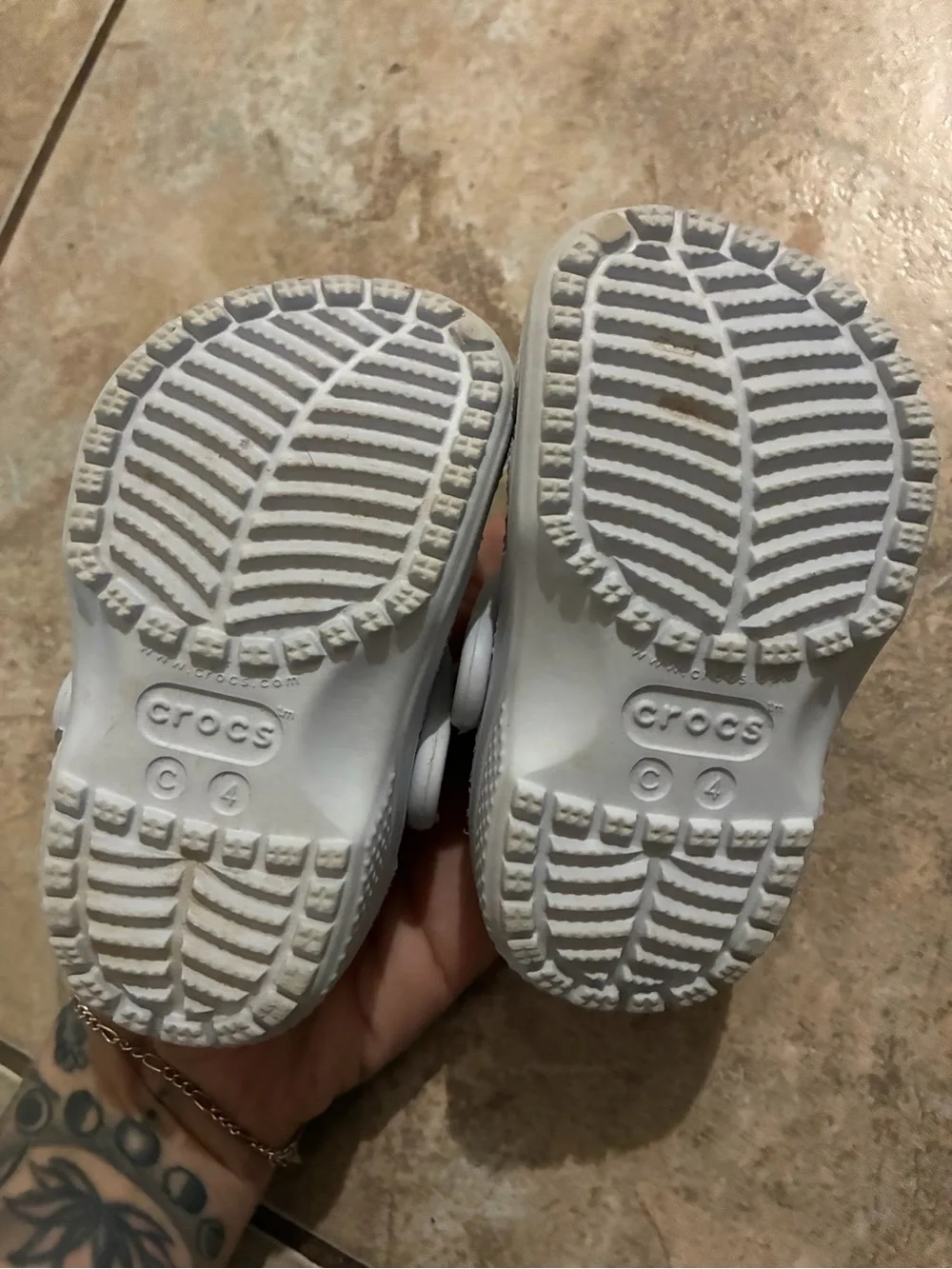 CROCS Kids' Classic Clog in Light Gray